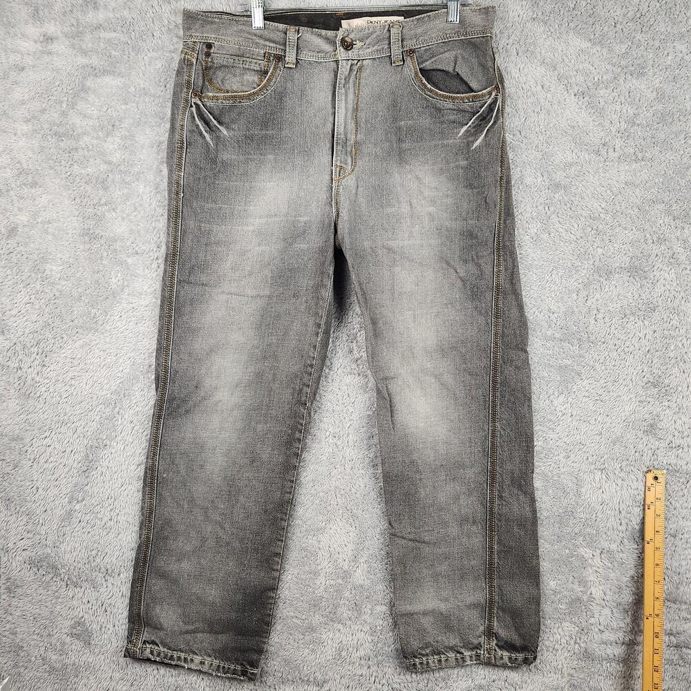Vintage DKNY Jeans Soho Jeans Mens 38x30 Gray Straight Leg Faded Medium Wash Y2k